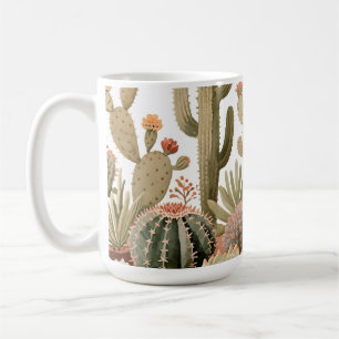 Caneca De Café Jardim de Suculentas de Cacto do Deserto em Aquare
