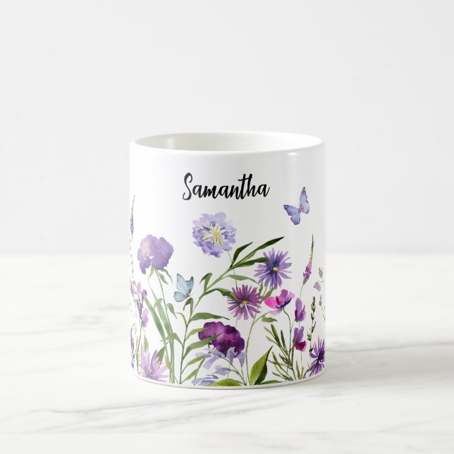 Caneca De Café Jardim dos Prados de Flores Selvagens, Rosa-d-água (Centro)