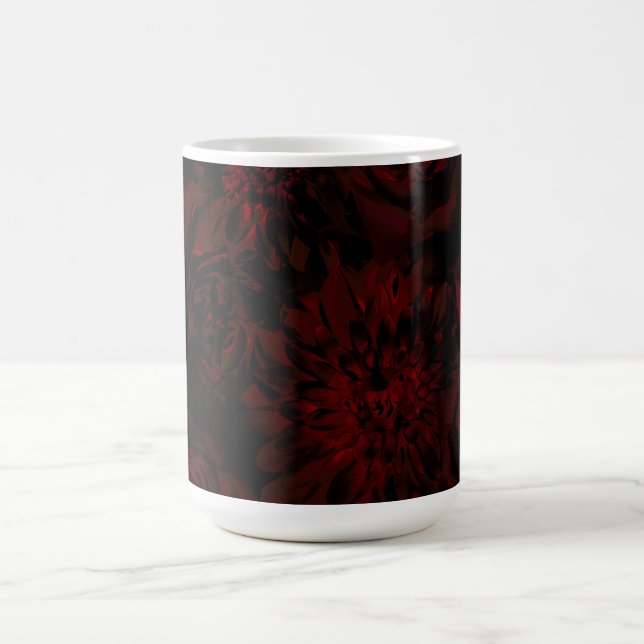 Caneca De Café Jardim Escuro Flores Vermelhas Românticas Glam Gót (Centro)
