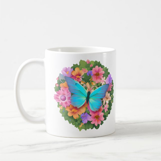Caneca De Café Jardim Flor da Borboleta (Esquerda)
