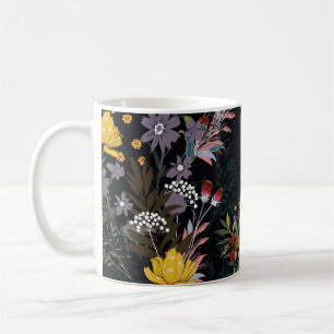 Caneca De Café Jardim Floral Escuro: Padrão Noturno Sangrento