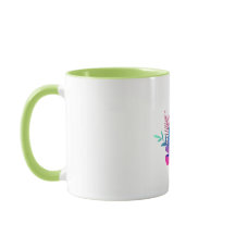 Caneca de Café Jardim Floral Vibrante com Acentos 