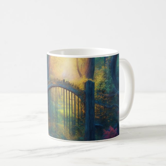 Caneca De Café Jardim Florestal Encantado | Arte Digital (Frente Esquerda)
