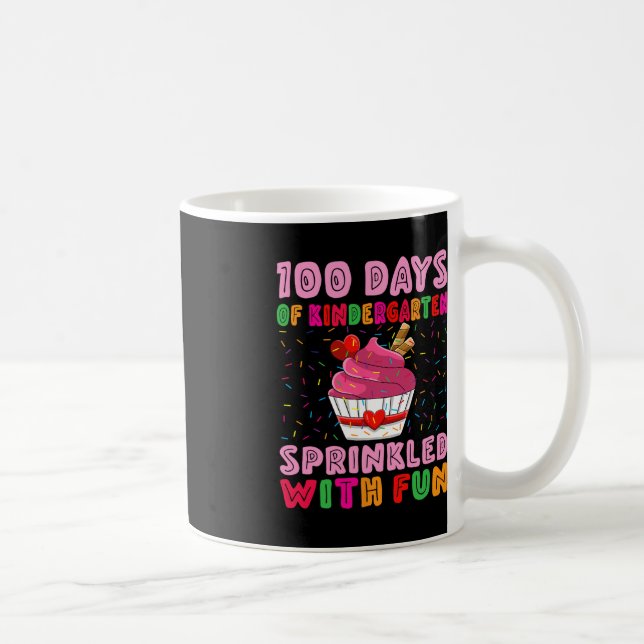 Caneca De Café Jardim Infantil De 100 Dias, Espalhado Com Cupcake (Direita)