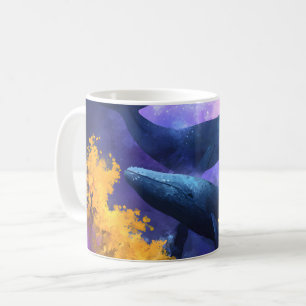Caneca De Café Jardim Oceânico Abstrato