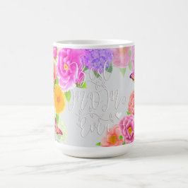 Caneca De Café Jardim Romântico de Peões Melhor Cinza Mãe