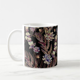 Caneca De Café Jardim Suculente: Padrão Floral Modestável