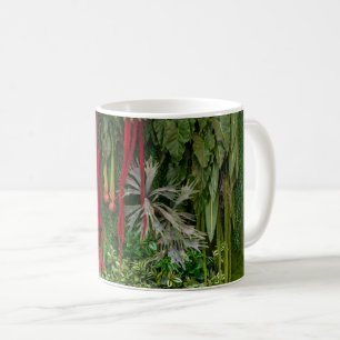 Caneca De Café Jardim Vertical Tropical Padrão de Musgo e Folhas