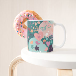 Caneca De Café Jardim Whimsso em Pastel Brilhante Coffee Mu