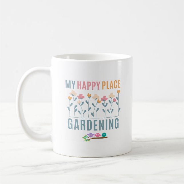 Caneca De Café Jardinagem: Meu Lugar Feliz (Esquerda)