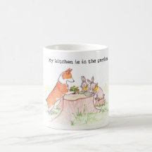 Jardineiro da cozinha - Corgi e coelhos