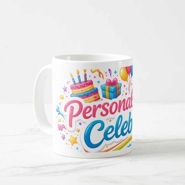 Caneca De Café Jarra Personalizada con Diseño de Personaliza y Ce (Frente Esquerda)