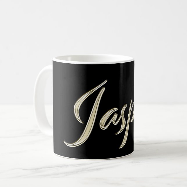 Caneca De Café Jasper Name whitegold Tasse Teetasse Kaffeetasse (Frente Esquerda)