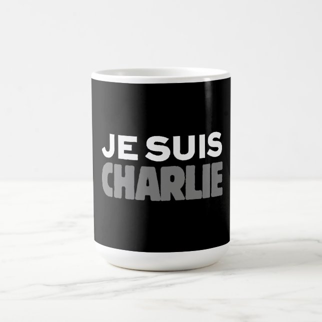 Caneca De Café Je Suis Charlie - eu sou preto de Charlie (Centro)
