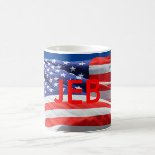 Caneca De Café Jeb governando presidente EUA, bandeira americana,