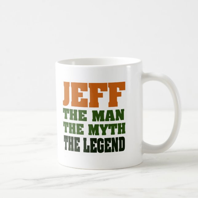 Caneca De Café Jeff - homem, o mito, a legenda! (Direita)