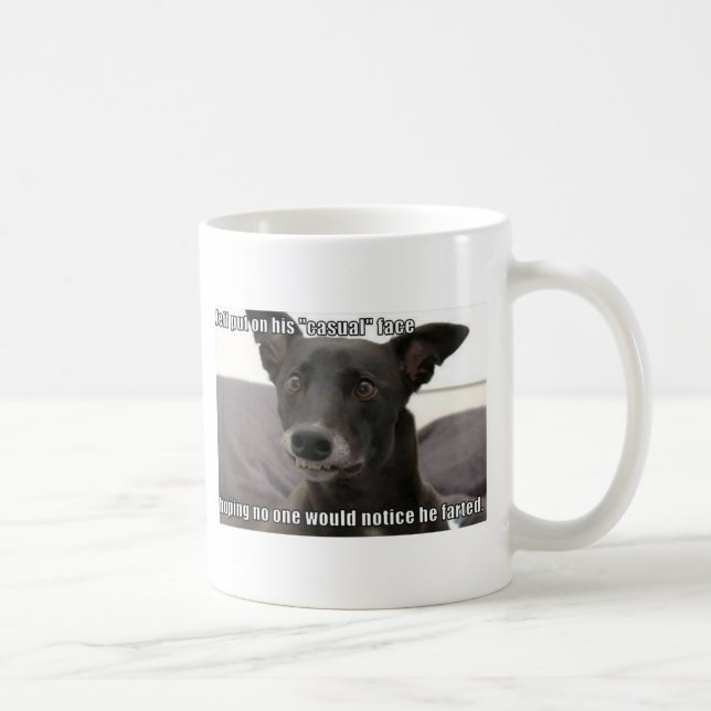 Caneca De Café Jeff pôr sobre sua cara ocasional (Direita)