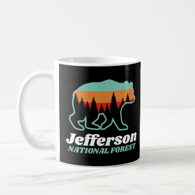 Caneca De Café Jefferson National Forest Virginia VA Bear Retro (Esquerda)