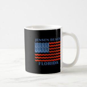 Caneca De Café Jensen Beach Flórida Bandeira Americana de Pesca V