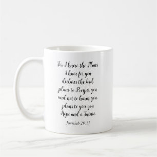 Caneca De Café Jeremiah 29:11 Personalização Floral