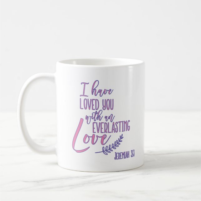Caneca De Café Jeremiah 31:3 Ame-o com a Bíblia do Amor Everdurad (Esquerda)