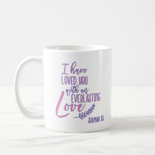 Caneca De Café Jeremias 31:3 Te Amo com Amor Eterno Bíblia