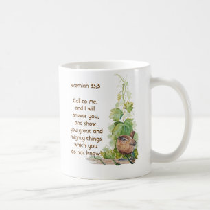 Caneca De Café Jeremias 33:3 Clame a Mim Versículo Bíblico do Car