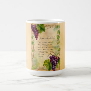 Caneca De Café Jeremias 33:3 Versículo da Bíblia Cristã