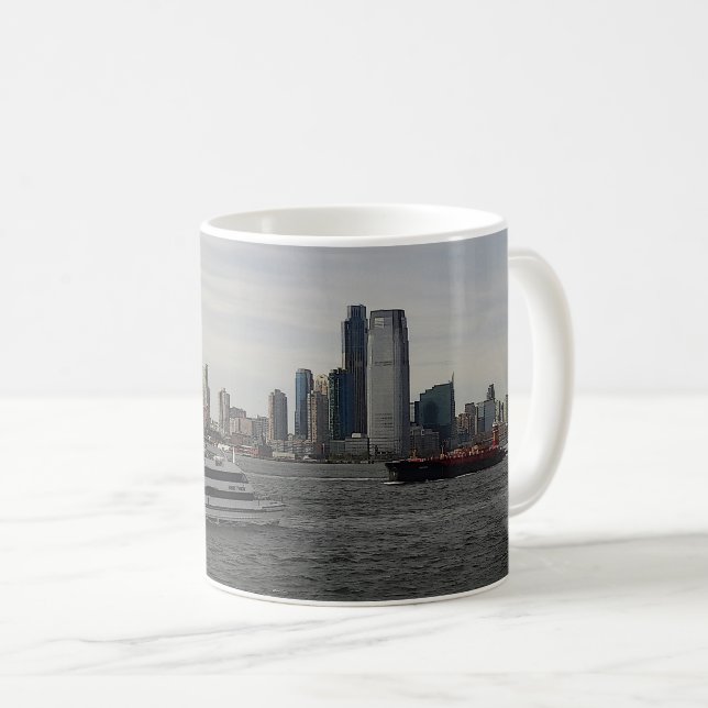 Caneca De Café Jersey City Skyline nº 1 Mug (Frente Esquerda)