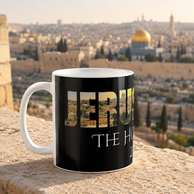 Caneca De Café Jerusalém A Cidade Santa Preta (Criador carregado)