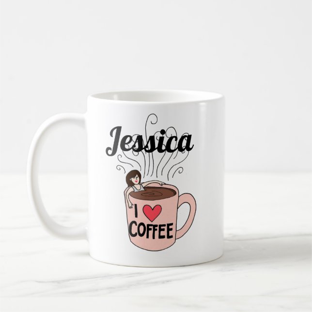 Caneca De Café Jessica ama Café Mug (Esquerda)