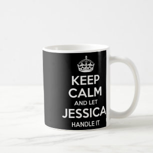 Caneca De Café Jessica Mantenha Calma Nome Personalizado Engraçad