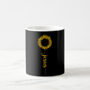 Caneca De Café Jesus Abençoado Grato Fé Cristã Girassol