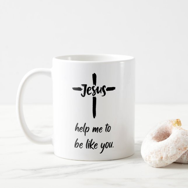 Caneca De Café Jesus, Ajude-me a ser como o teu café. (Com Donut)