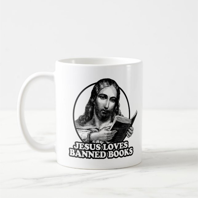 Caneca De Café Jesus ama livros proibidos (Esquerda)