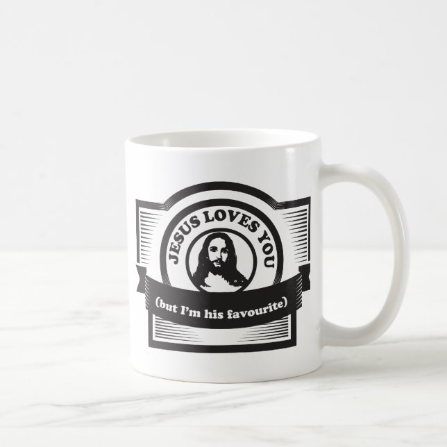 Caneca De Café Jesus ama-o engraçado (Direita)
