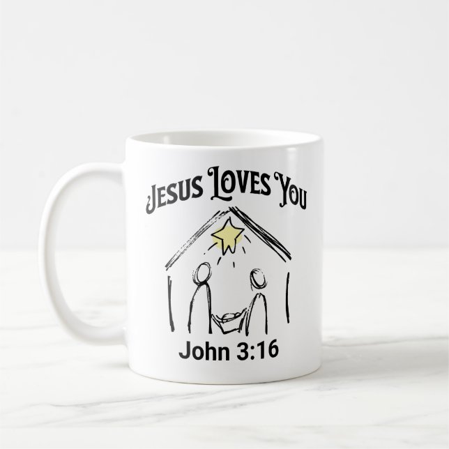 CANECA DE CAFÉ JESUS AMA VOCÊ MUG (Esquerda)