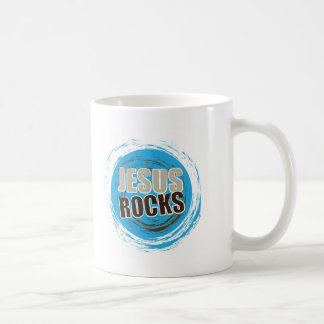 Caneca De Café Jesus balança 4 azuis & choc