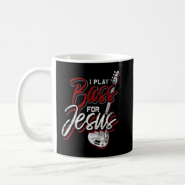 Caneca De Café Jesus Bassista Christian Bass Player Guitarra (Esquerda)