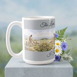 Caneca De Café Jesus Bom Pastor Aquarela de Flores Silvestres