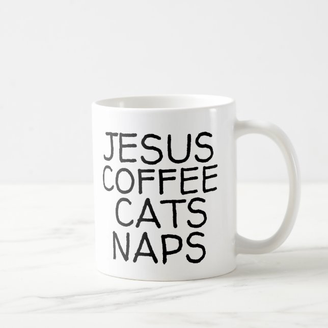 CANECA DE CAFÉ JESUS CAFÉ GATOS NAPS GATO CAFÉ MÚGS (Direita)