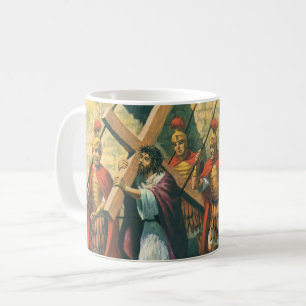 Caneca De Café Jesus Cristo Carregando a cruz até seu Crucifixo