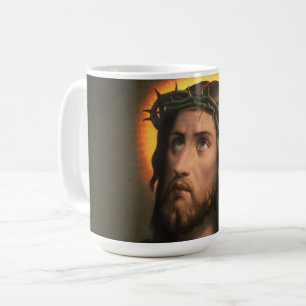 Caneca De Café Jesus Cristo com a Coroa de Cornos