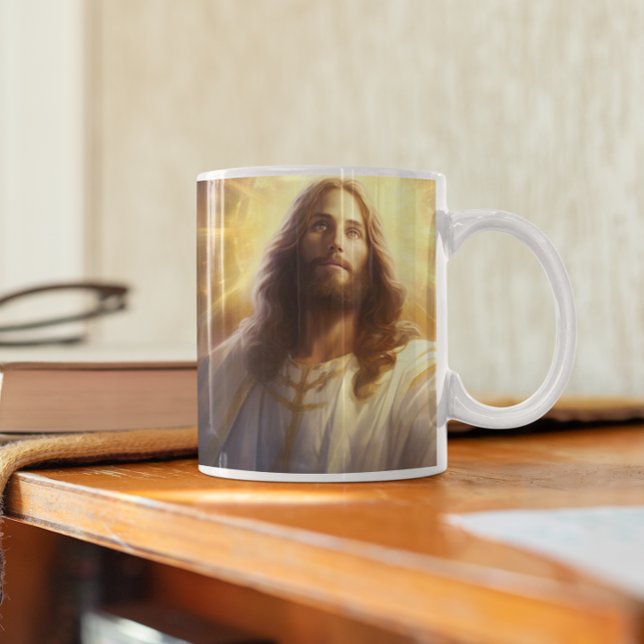Caneca De Café Jesus Cristo com estrelas e luz versão 5 (Jesus Christ with Stars and Light version 5 Coffee Mug
)