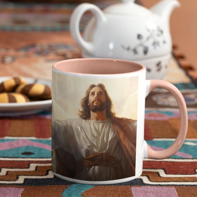 Caneca De Café Jesus Cristo nas nuvens versão 3 (Jesus Christ in Clouds version 3 Coffee Mug
)