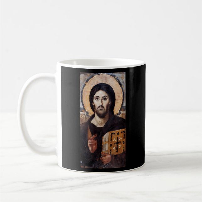 Caneca De Café Jesus Cristo Pantocrator Sinai Ortodox Christian (Esquerda)