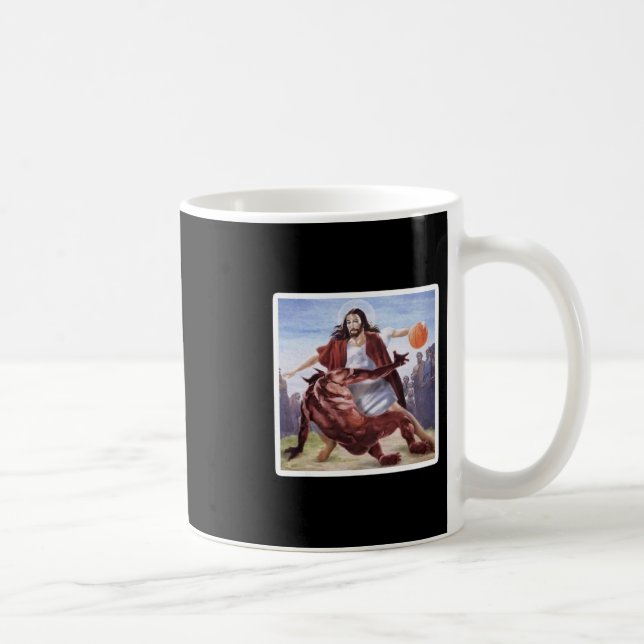 Caneca De Café Jesus Crossing Up Satan Sketll  (Direita)