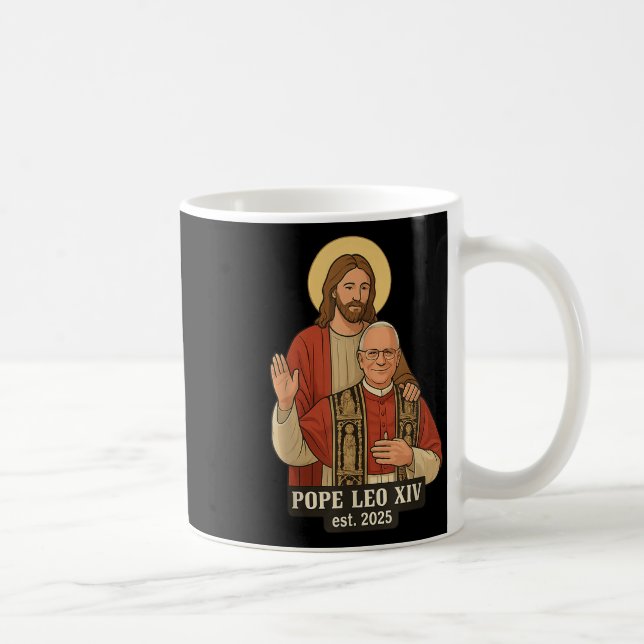 Caneca De Café Jesus Deus abençoe Papa Leo Xiv (Direita)
