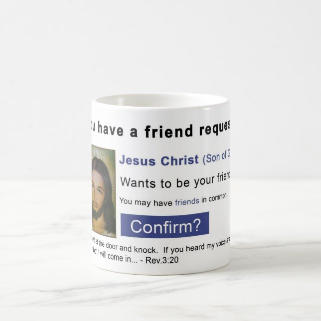 Caneca De Café Jesus do Facebook (Centro)