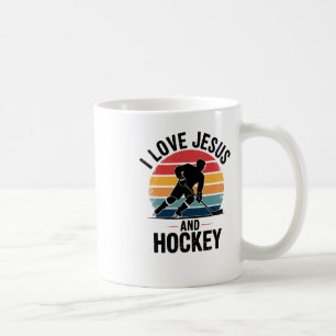 Caneca De Café Jesus E Hóquei - Hóquei Religioso Cristão Vintage